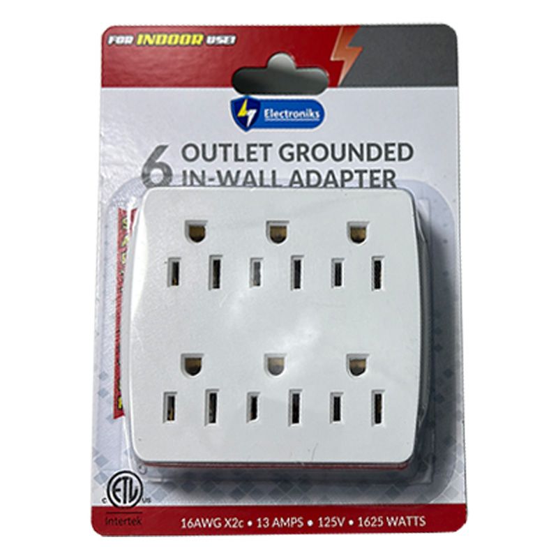 24 pieces of 06 Outlets Grounding Adapter - 12/