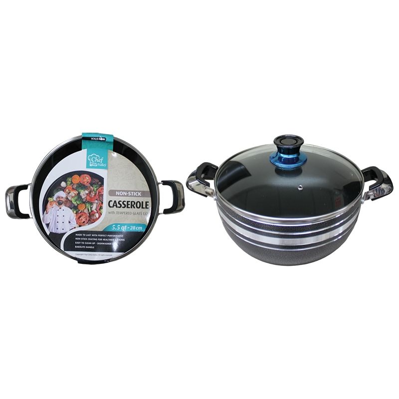6 pieces of 5.5qt Nonstick Casserole W/lid