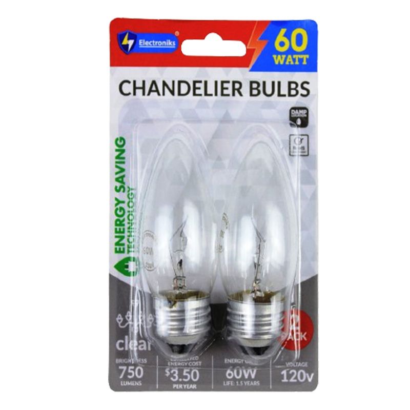 48 pieces of 2pk E26 Clear Torpedo Bulb 60w