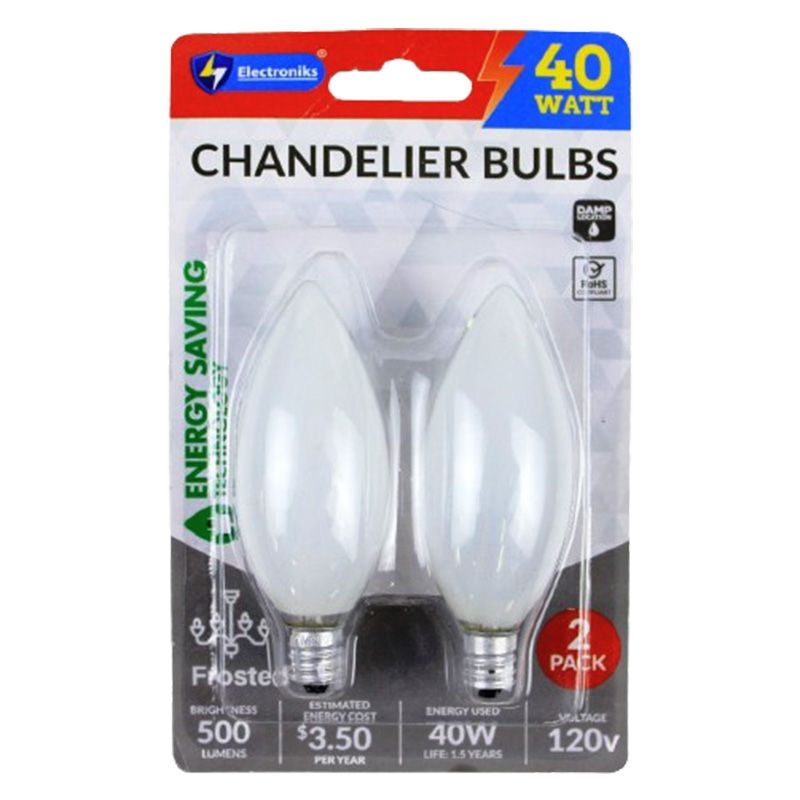 48 pieces of 2pk E12 Frosted Torpedo Bulb 40w
