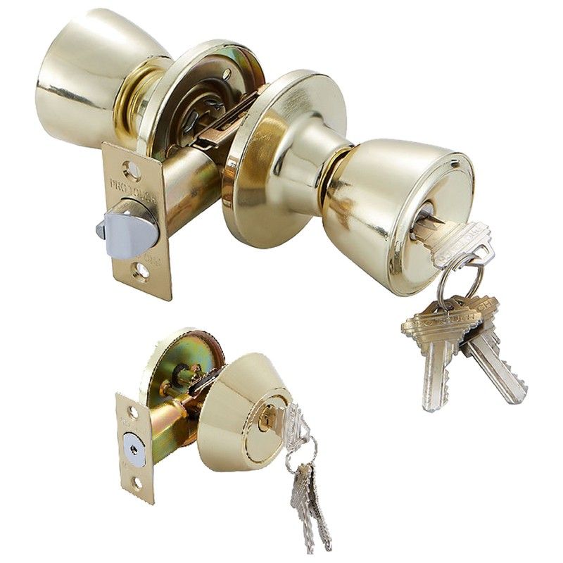 6 pieces of 2pk Gold TwisT-Latch/deadbolt Set