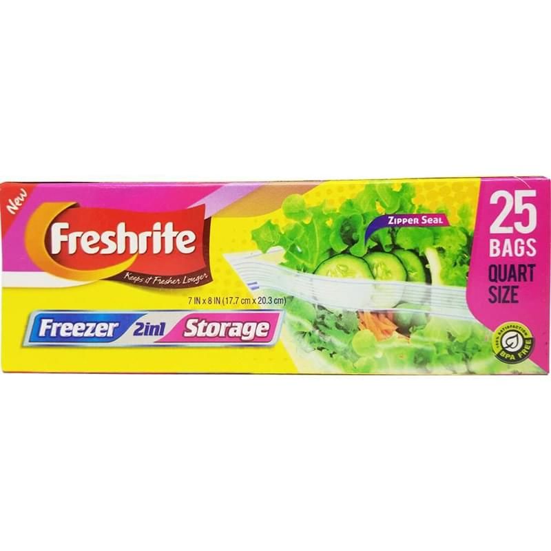 24 pieces of 25ct Quart Size Zipper Freezer Bags