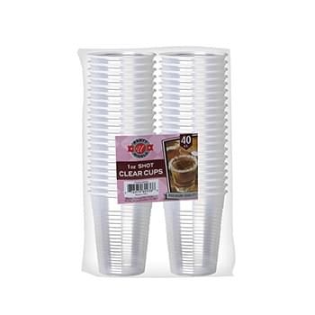 48 Wholesale 1 Oz Shot Clear Cups 40ct - WSD