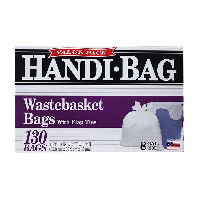 6 pieces of 130ct 8 Gal H.b Waste Basket Bags