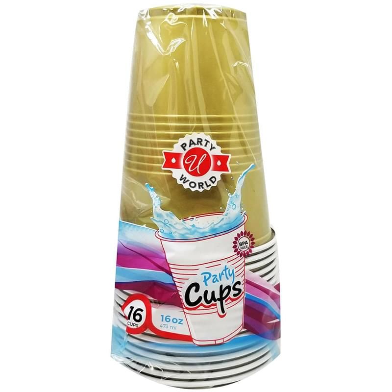 48 pieces 16oz 16pcs Golden CO-Ex Cups - Disposable Cups - at -  alltimetrading.com