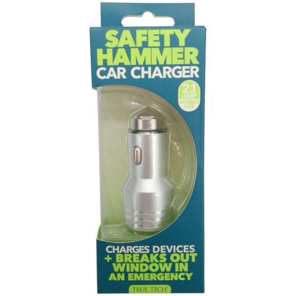 24 pieces of 2.1 Amp Dual Usb Car Chager With Emergency Window Break Out Tool