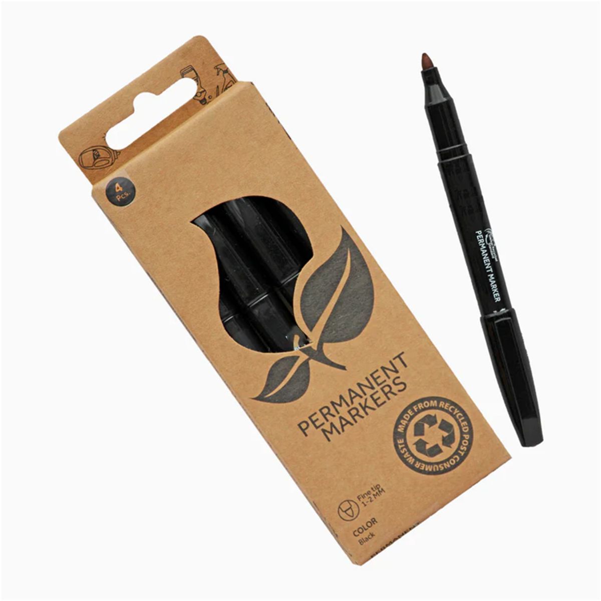 72 Pieces of Permanent Marker 4 Pack, Fine Tip (72 Pack Per Case)
