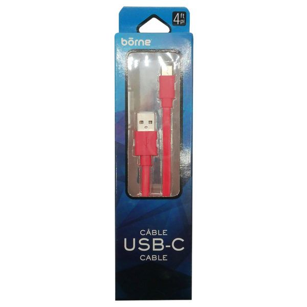 24 pieces of Borne 4 Foot Red Type C Flat Cable