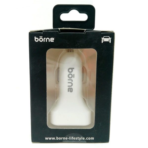 24 pieces of Borne 2.4a White Dual Usb Car Charger