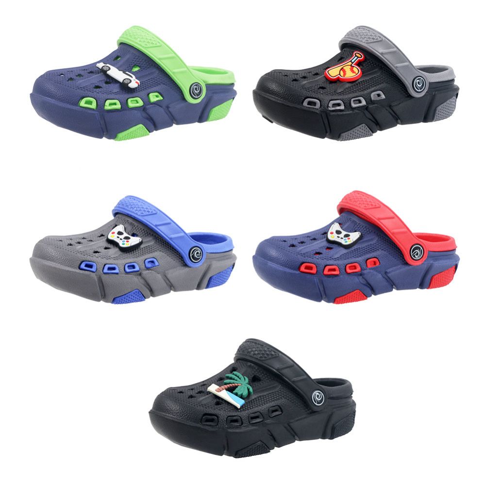 60 pieces of Boys Double Layer Charm Clog Assorted