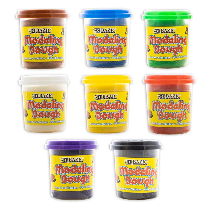 24 Pieces 7.76 Oz (220g) 8 Primary Color Modeling Dough - Clay & Play 