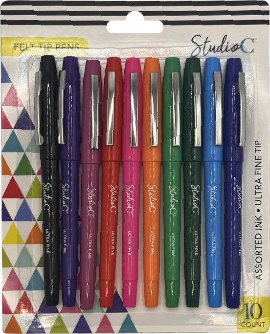 48 Pieces of Felt Tip Pens 10ct Ultra Fine Tip Assorted Color Ink