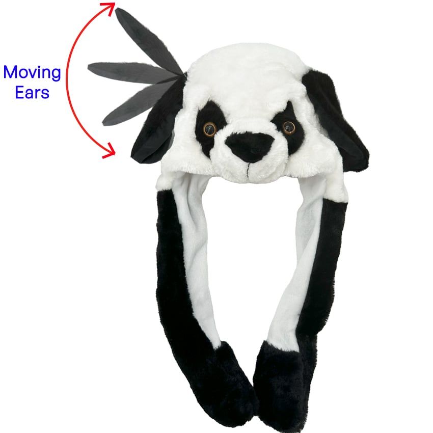 12 pieces of Cute Panda Hats With Moving Ears