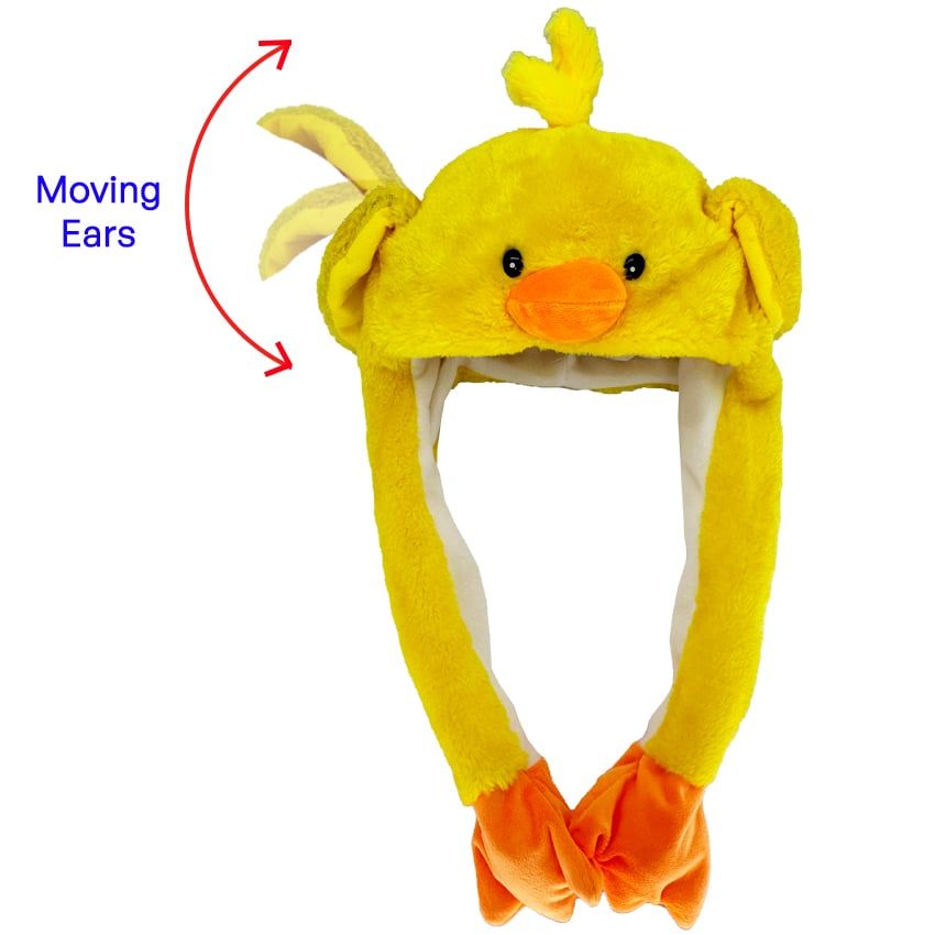 12 pieces of Yellow Cute Chicken Hat With Moving Ears