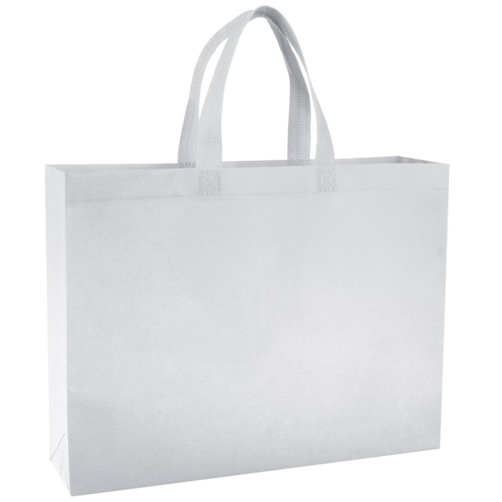 100 Pieces of 16 Inch Reusable Shopping Tote Bag - 5 Colors White