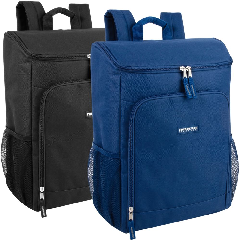 24 Pieces of Fridge Pak 17 Inch Cooler Backpack - 2 Assorted Colors