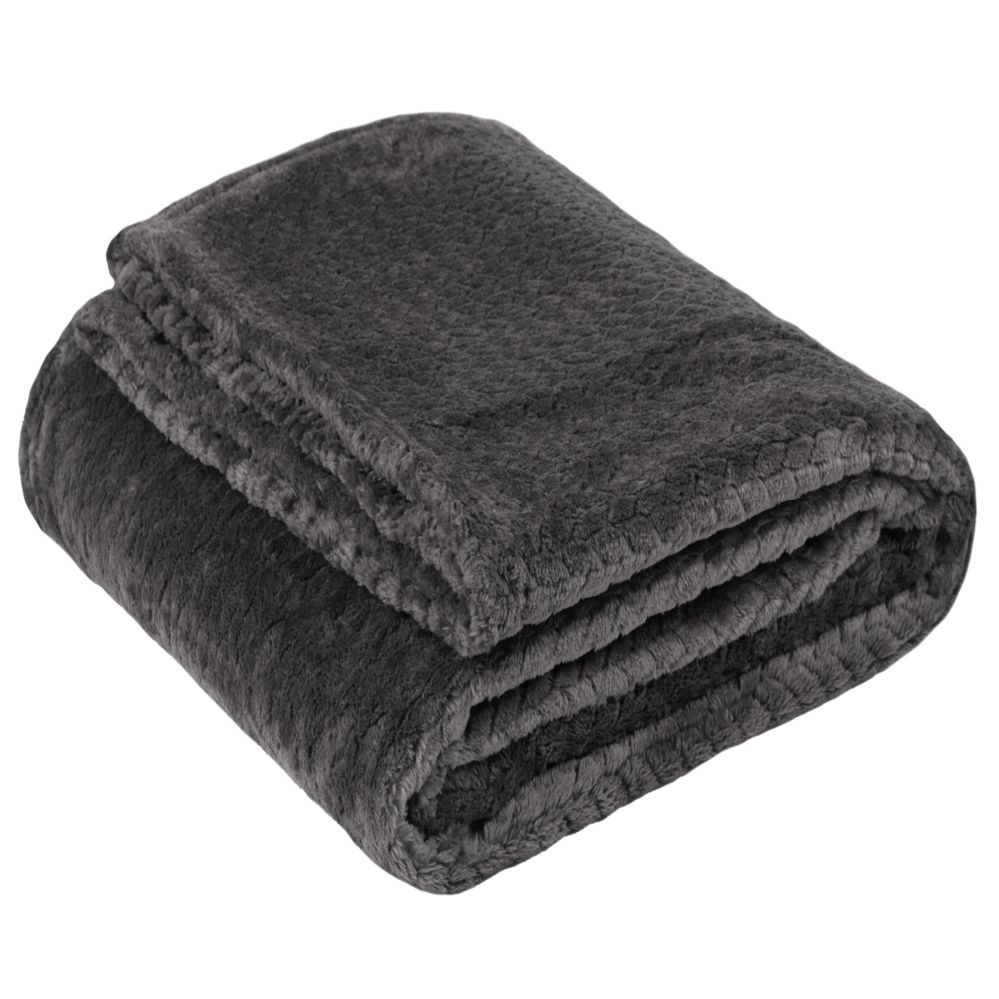 24 Pieces of Soft Fleece Waffle Blankets 50 X 60 (250 Gsm) Black