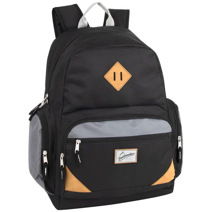 24 Pieces of 19-Inch Trailmaker Duo Compartment Backpack With Laptop Sleeve Black Only