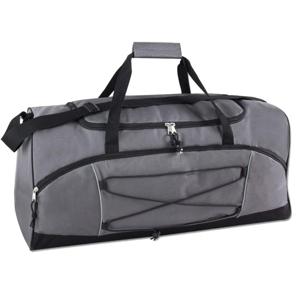 24 Wholesale Trailmaker 26 Inch Bungee Duffel Bag Grey - at ...