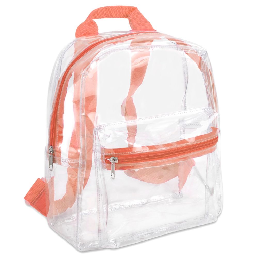 24 pieces Mini Backpack 12 Inch Clear - Single Colors Peach - Backpacks 15" or Less 24 pieces Mini Backpack 12 Inch Clear - Single Colors Peach - Backpacks 15" or Less
