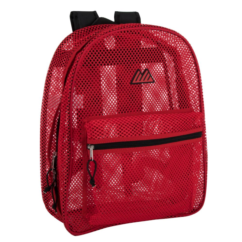 24 Pieces of Bulk Premium 17 Inch Mesh Backpack Red