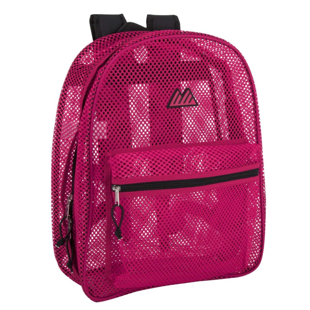 24 Pieces of Bulk Premium 17 Inch Mesh Backpack - Girls Pink