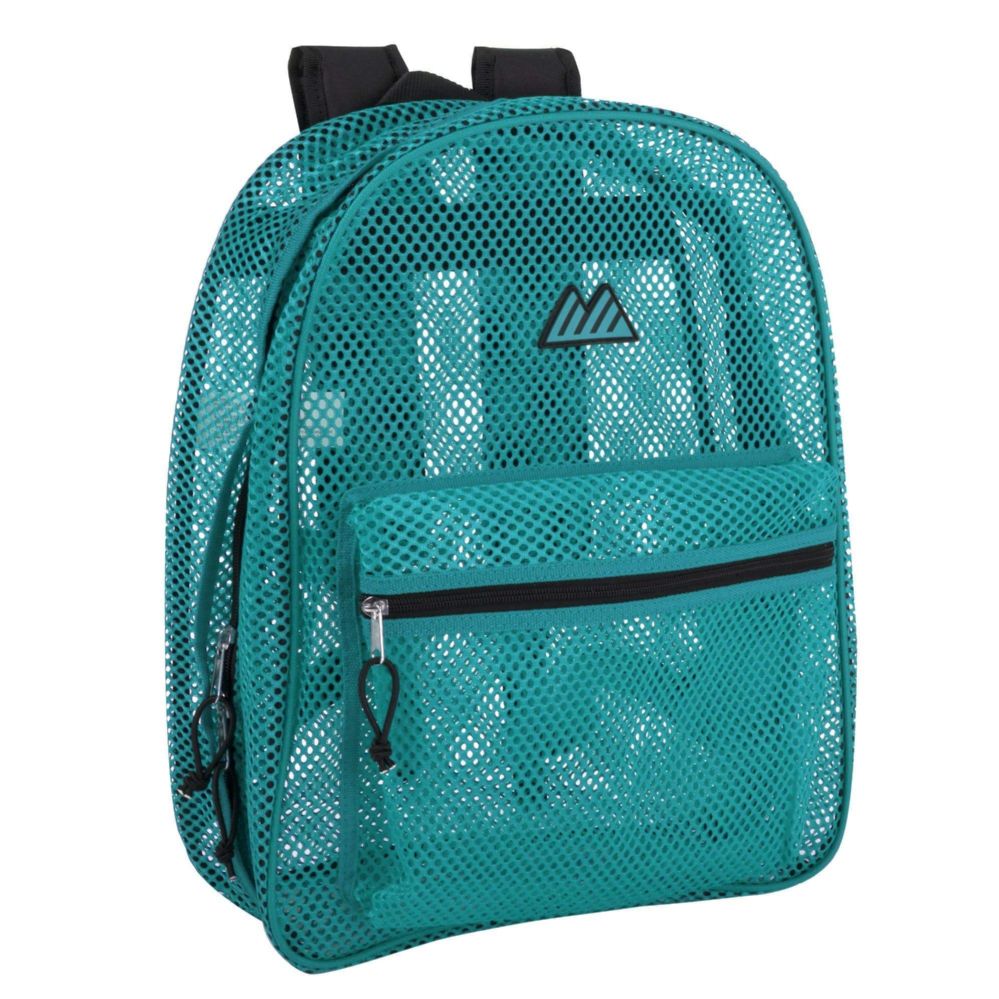 24 Pieces of Bulk Premium 17 Inch Mesh Backpack - Girls Aqua