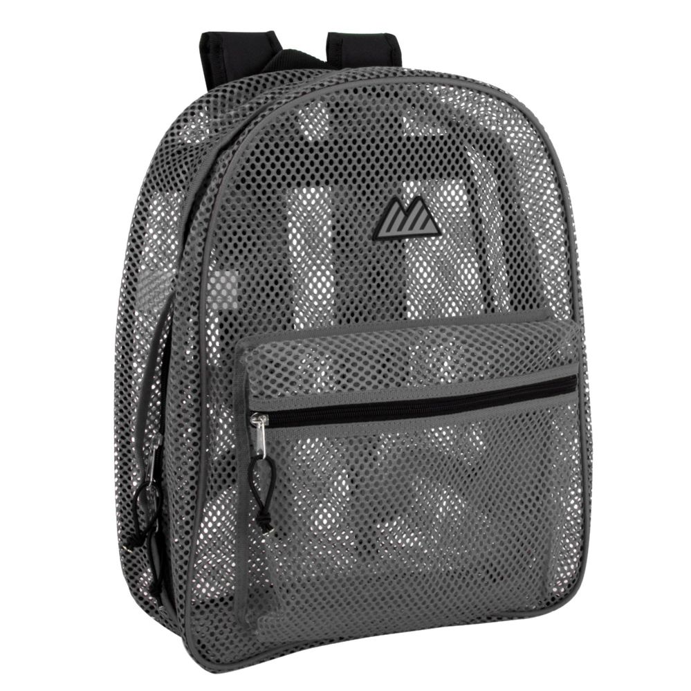 24 Pieces of Bulk Premium 17 Inch Mesh Backpack Grey