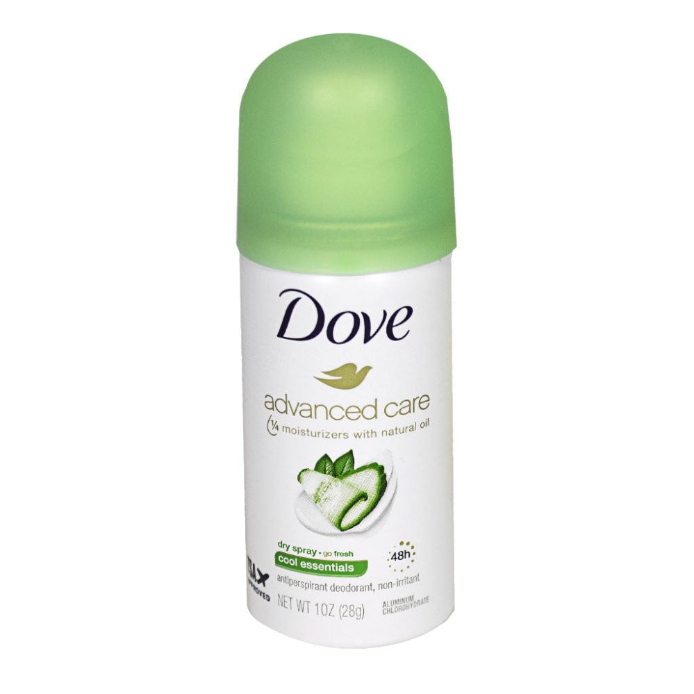 24 Pieces of Travel Size Dove Aerosol Antiperspirant Cool Essentials - 1 oz.