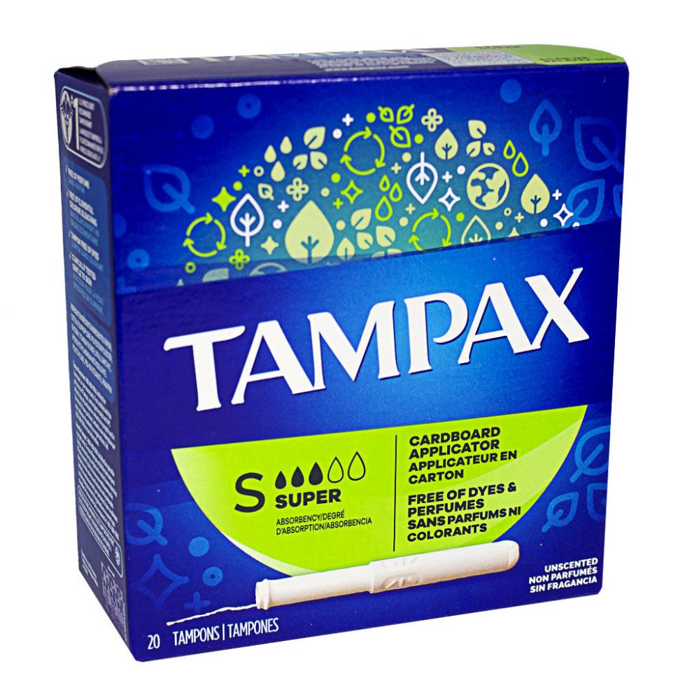 24 pieces of Tampax Super Cardboard Applicator Tampons - Box Of 20