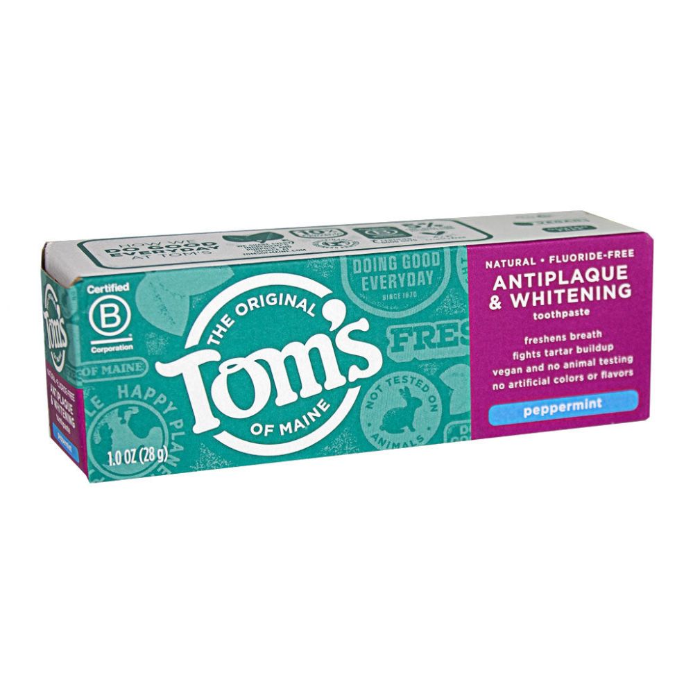 48 Pieces of Tom's Of Maine Peppermint Antiplaque & Whitening FluoridE-Free Toothpaste 1 oz