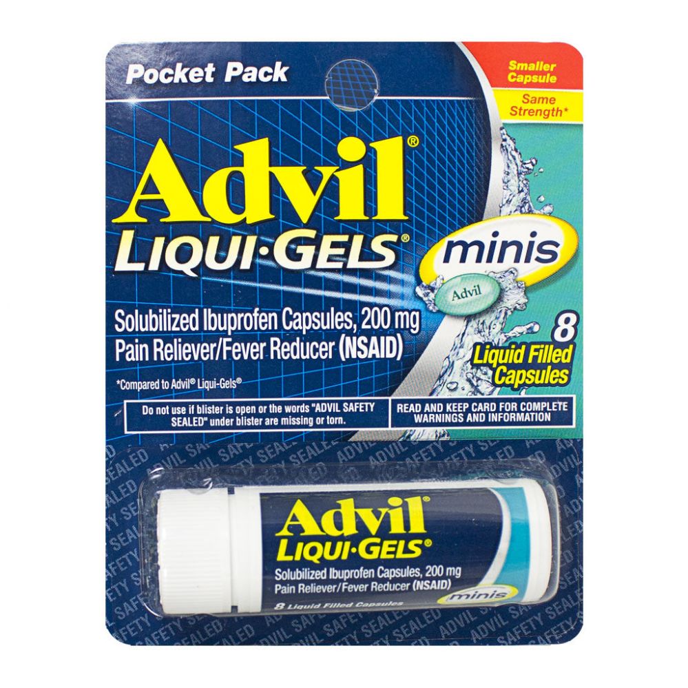 24 Pieces of Travel Size Advil LiquI-Gels Minis - Vial Of 8