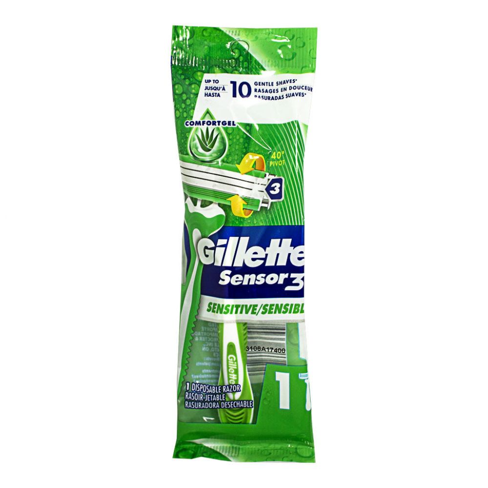 36 Pieces of Gillette Sensor 3 Sensitive Men's Disposable Razors - Pack of 1