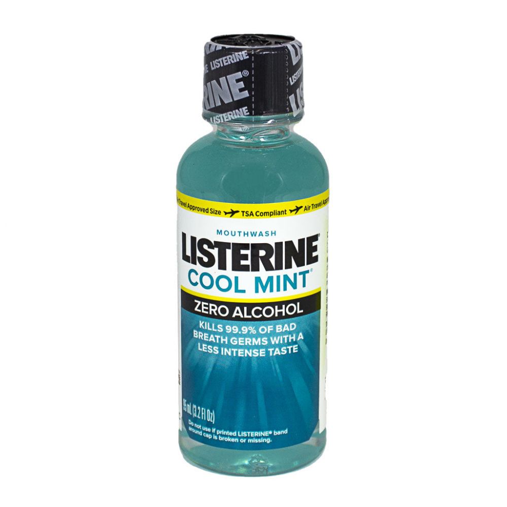 12 Pieces of Travel Size Listerine Zero Alcohol Clean Mint Mouthwash - 3.2 Oz.