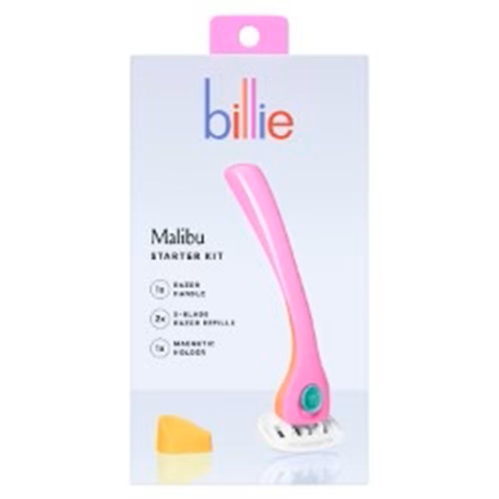 4 Pieces of Billie Malibu Starter Kit Women Razor - 2, 5-Blade Refills & Magnetic Holder