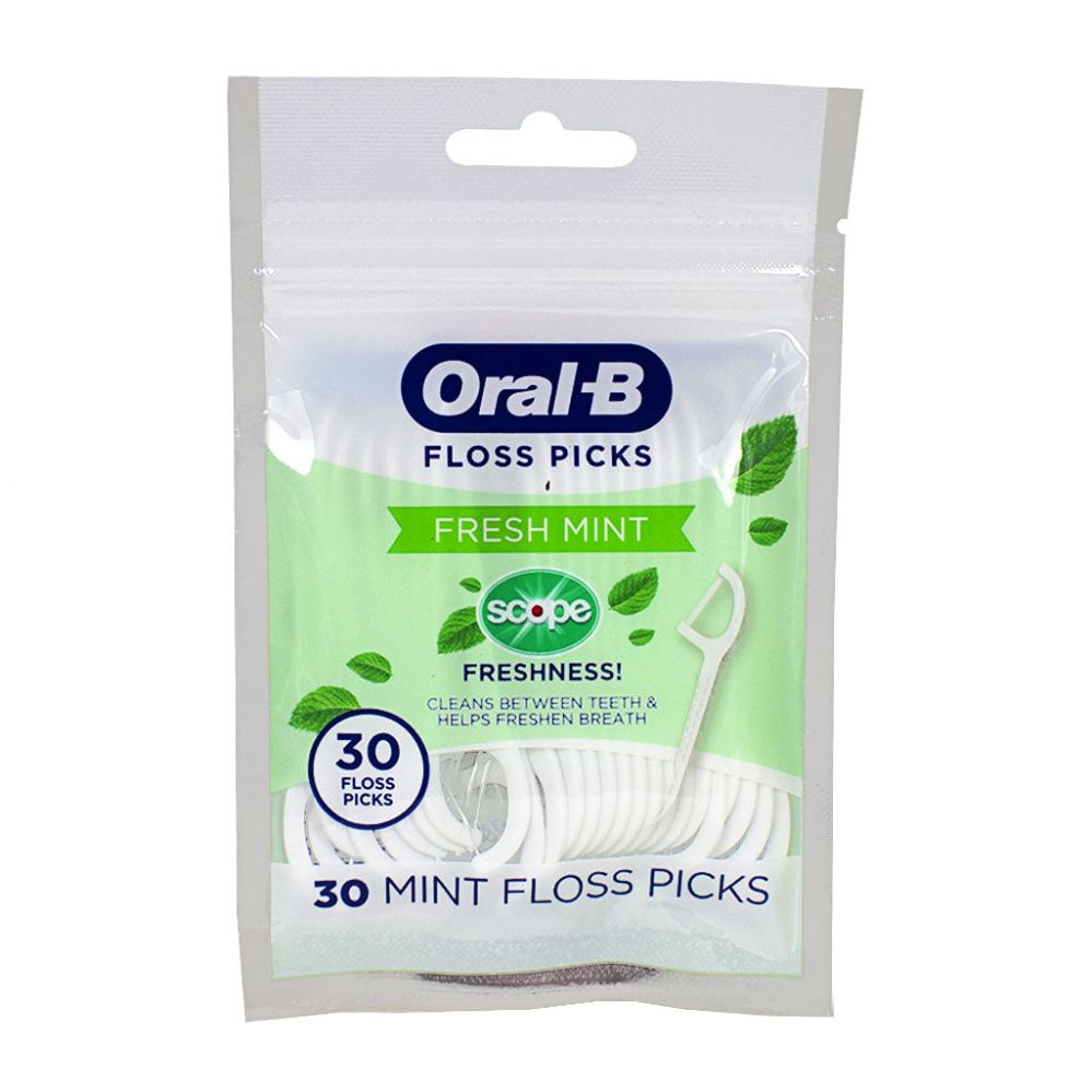 6 Pieces of OraL-B Burst Of Scope Floss Fresh Mint Picks - Pack Of 30