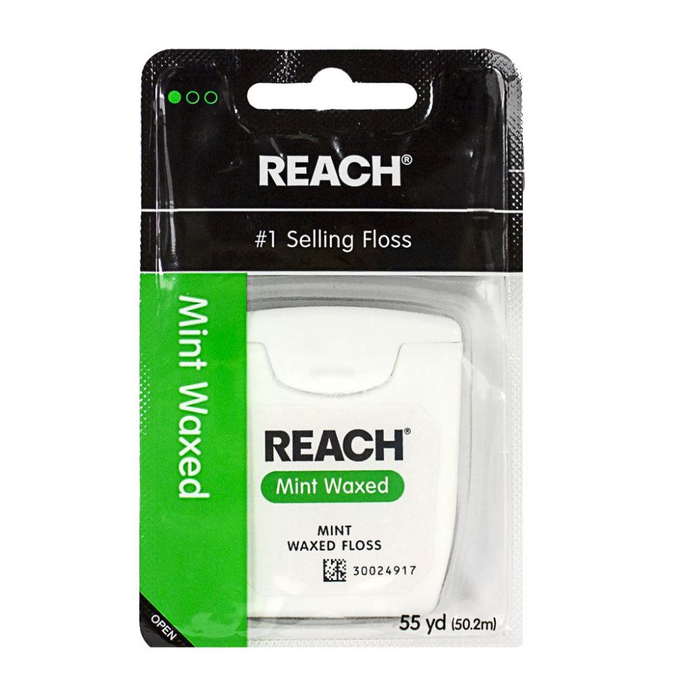 36 Pieces of Travel Size Reach Mint Waxed Dental Floss - 55 Yds.