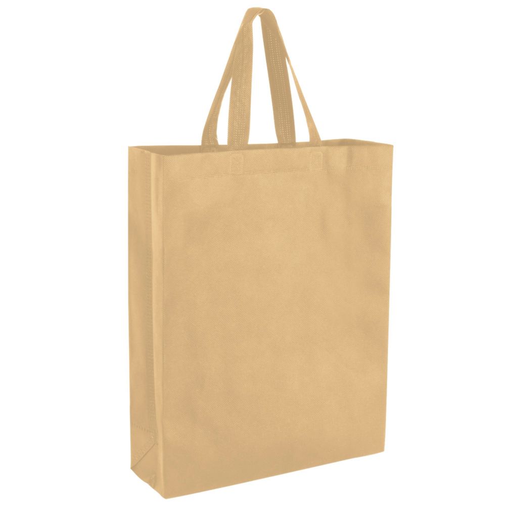 100 pieces of 15 Inch Tall Reusable Grocery Shopping Bag - 7 Colors Khaki