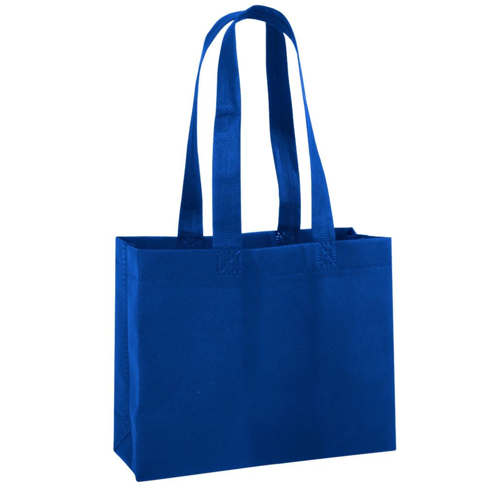 100 Pieces of 10 Inch Reusable Shopping Gift Tote Bag Blue