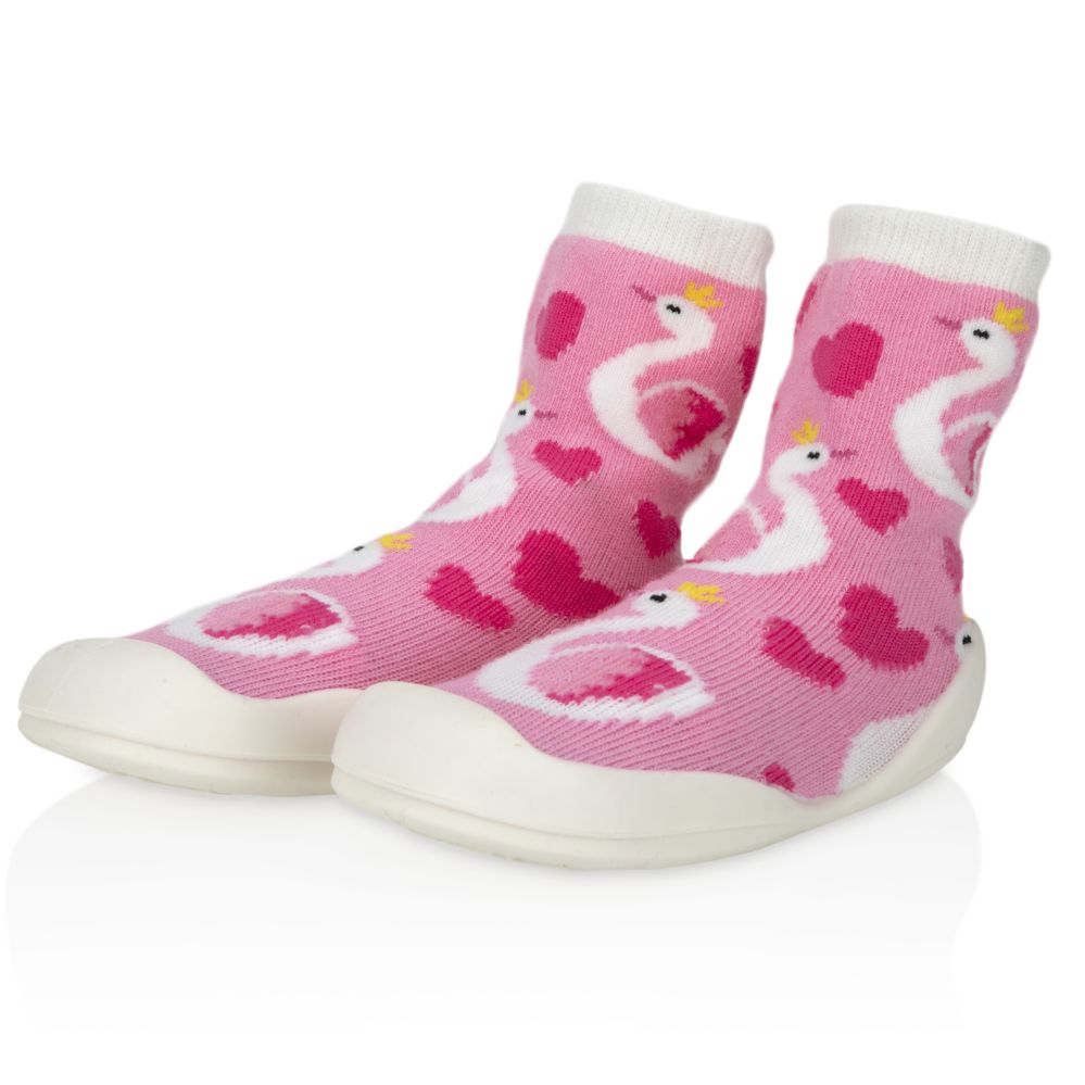24 Pieces of Nuby Baby Rubber Shoes - Pink Swan Medium Snekz 14-22 Months