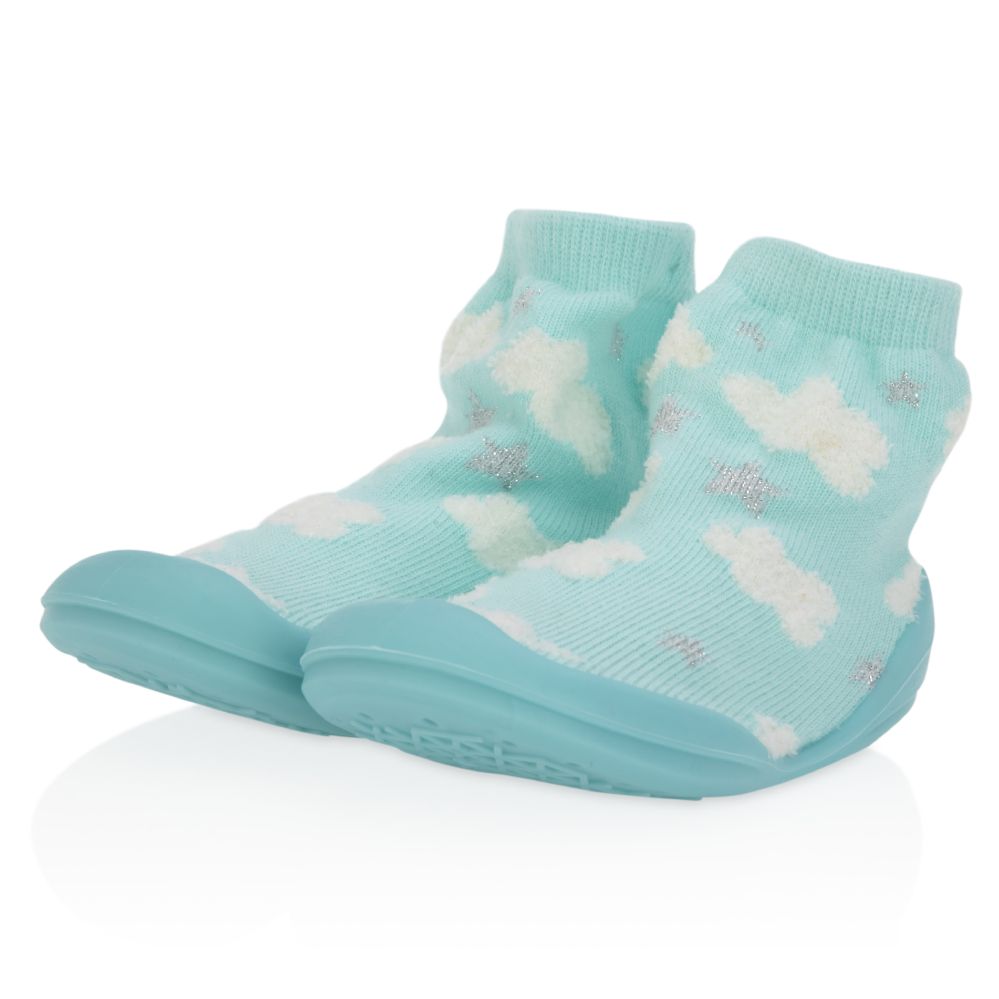 24 Pieces of Nuby Baby Rubber Shoes - Aqua Clouds Large Sneks 22-30 Months