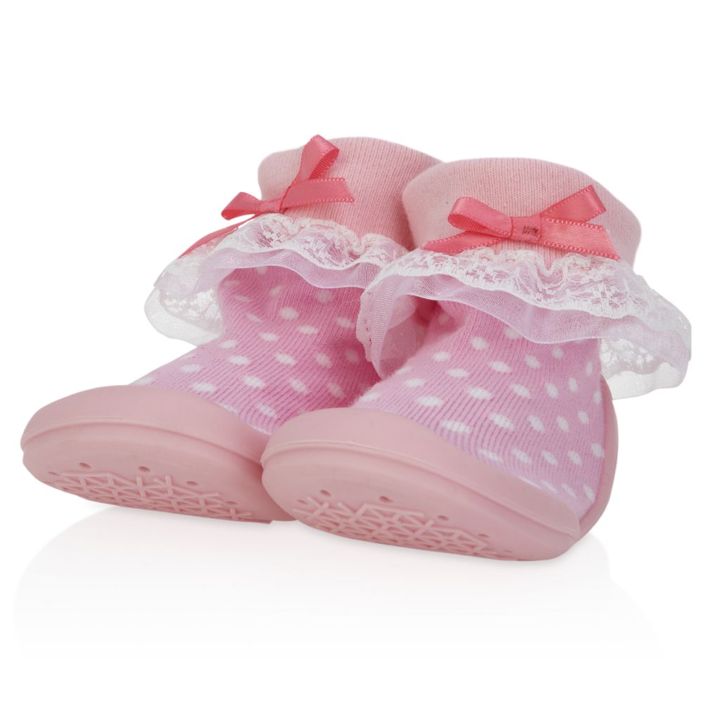 24 Pieces of Nuby Baby Rubber Shoes - Pink Lace Medium Sneks 14-22 Months