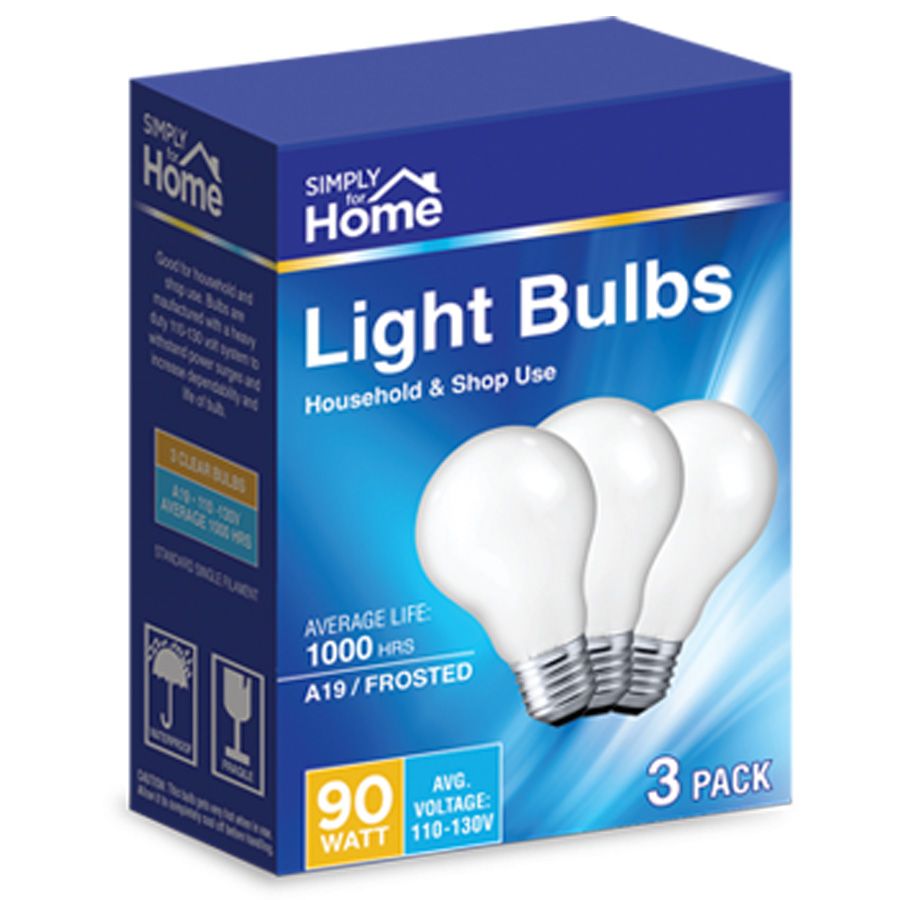 40 pieces of Simply For Home Light Bulb 3 Pk 90w Frosted