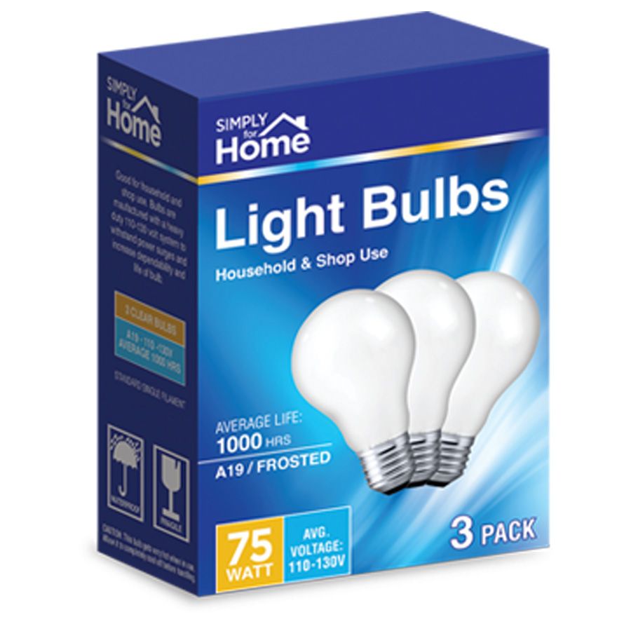 40 pieces of Simply For Home Light Bulb 3 Pk 75w Frosted