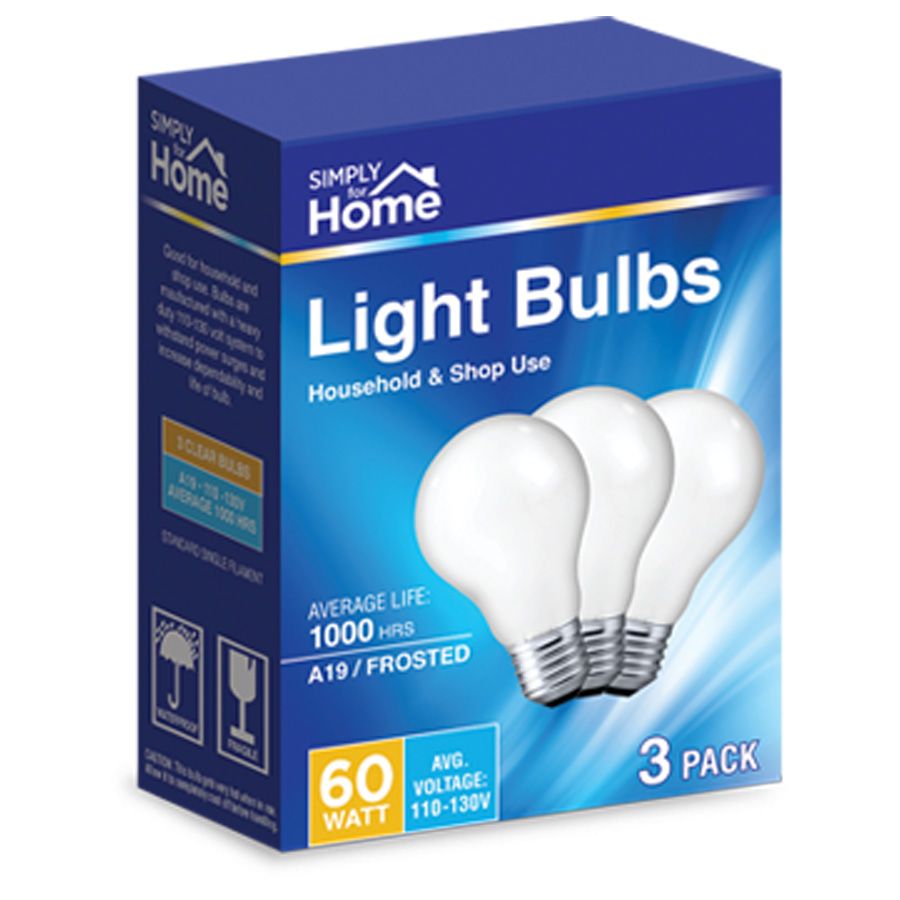 40 pieces of Simply For Home Light Bulb 3 Pk 60w Frosted