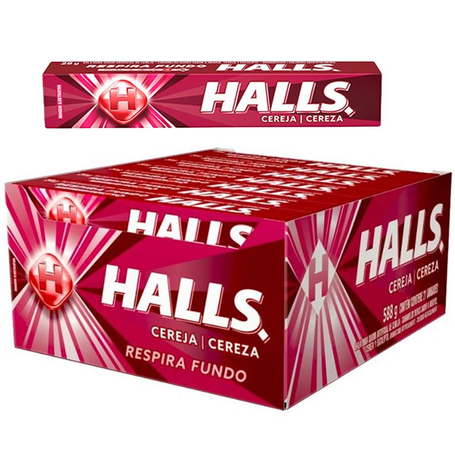 21 Pieces of Halls Cough Drops 27.5 G Cherry (brazil)