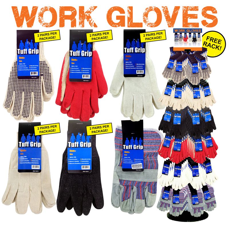 288 pieces of Work Gloves Assortment 288 Pc Display