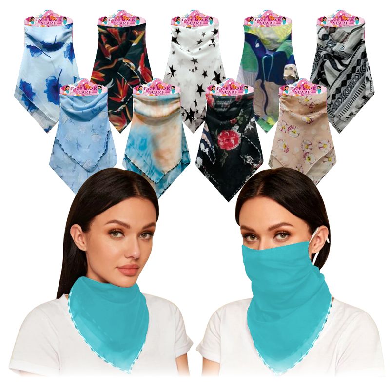 144 pieces of 2-IN-1 Chiffon Scarf - Mask Combo
