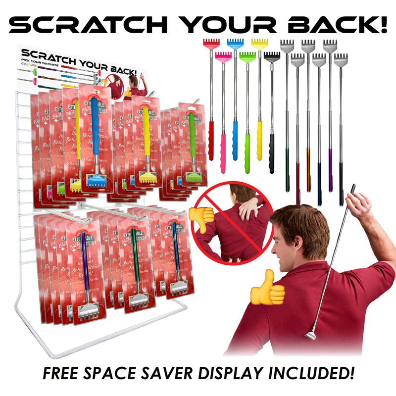 48 pieces of 48pc Extendable Back Scratcher Counter Display