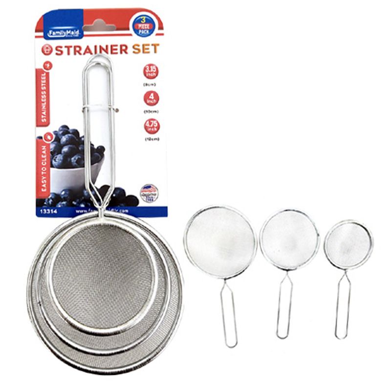 96 pieces of 3pc Strainer Set 8-10-12 cm